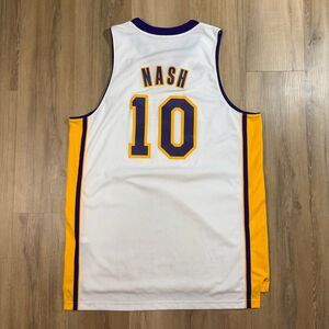 Adidas Los Angeles Lakers Steve Nash Sunday White Jersey Sz L NBA Streetwear